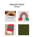 Export kidssweatshirttwo-piece setwhite round neck long sleeves rainbow embroiderprinting joggers pants boys and girls suit