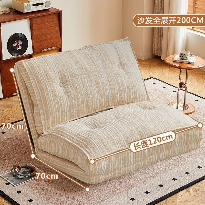 Lazy sofa bed living room dual-purpose single sofa small apartment for home cream style reclining and sleeping foldable sofa bed