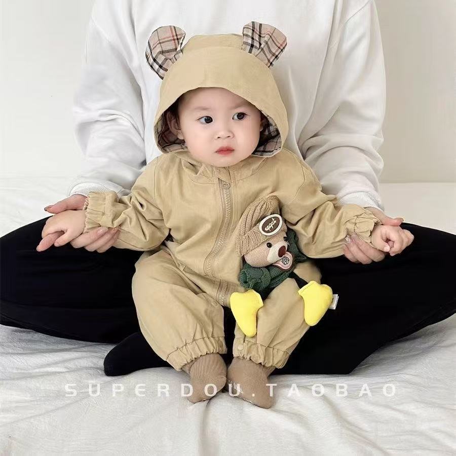 Spring & fall outing cute clothes baby outwear baby outwear hairy rompers newborn onesies jacket