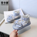 Vancahao girls' roman sandals -  summer new korean style kids' butterfly rhinestone princess sandals beach shoes