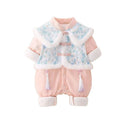 Baby winter chinese clothes thickened baby girl 100 days old winter clothes one-piece full moon new year greetings outing climbing clothes