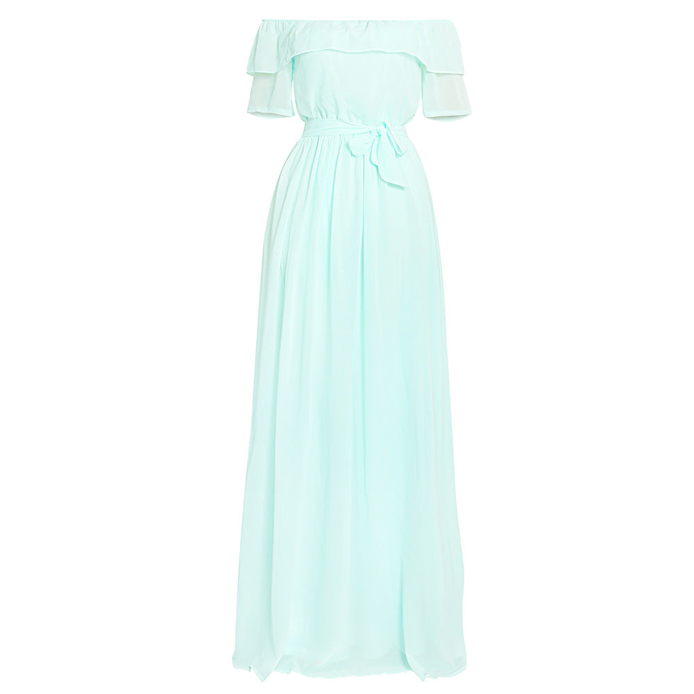 sourcing:  new african-style one-shoulder chiffon dress - plus size bridesmaid dress for
