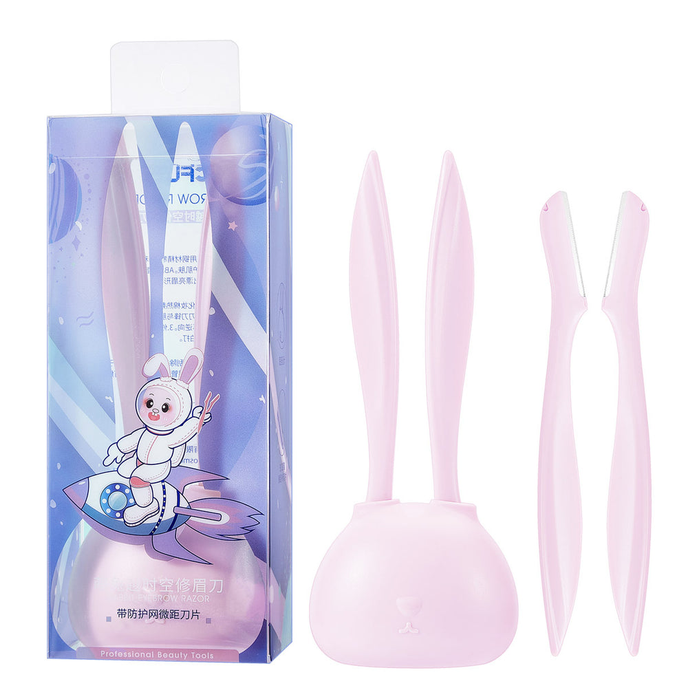 Cute rabbit eyebrow razor oem stainless steel blade eyebrow shaper women's eyebrow trimmer beauty tool eyebrow shaping comb anti-scratch