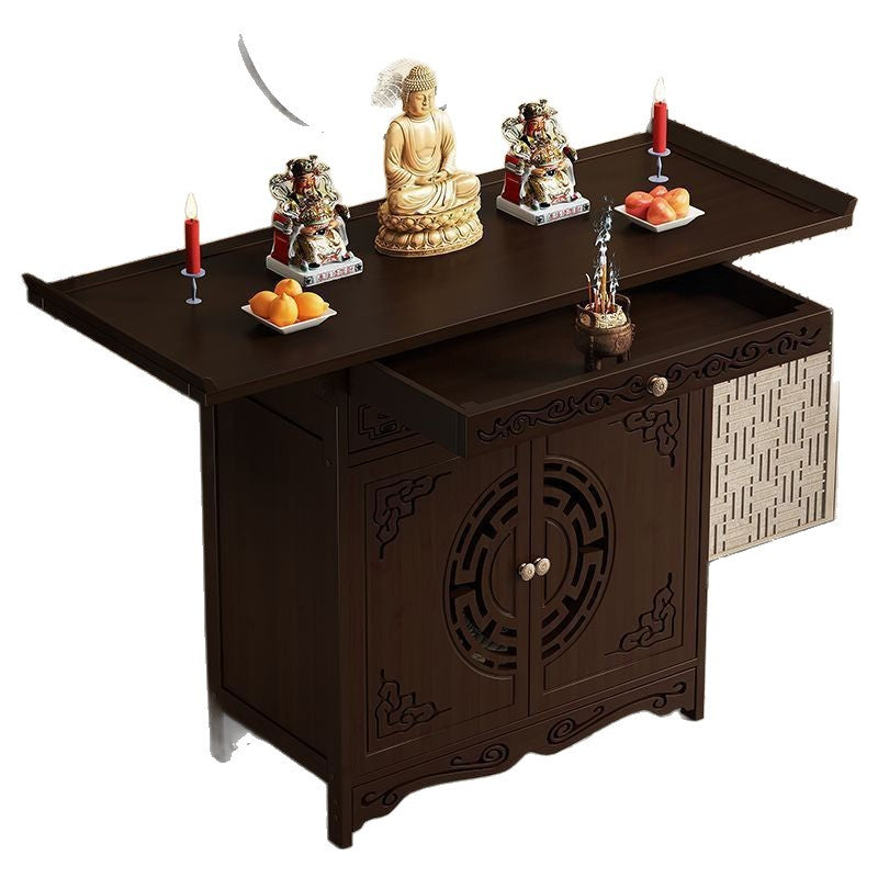 New chinoiserie buddha cabinet, standing cabinet, god of wealth, bodhisattva, guan gong, altar, casual altar, shrine, incense table, altar cabinet, bamboo