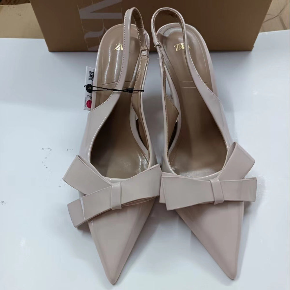 Za high heels: 2024 spring/summer new arrivals - stylish and versatile women's shoes for everyday casual wear, featuring bow accents, pointed toe, and french-inspired design