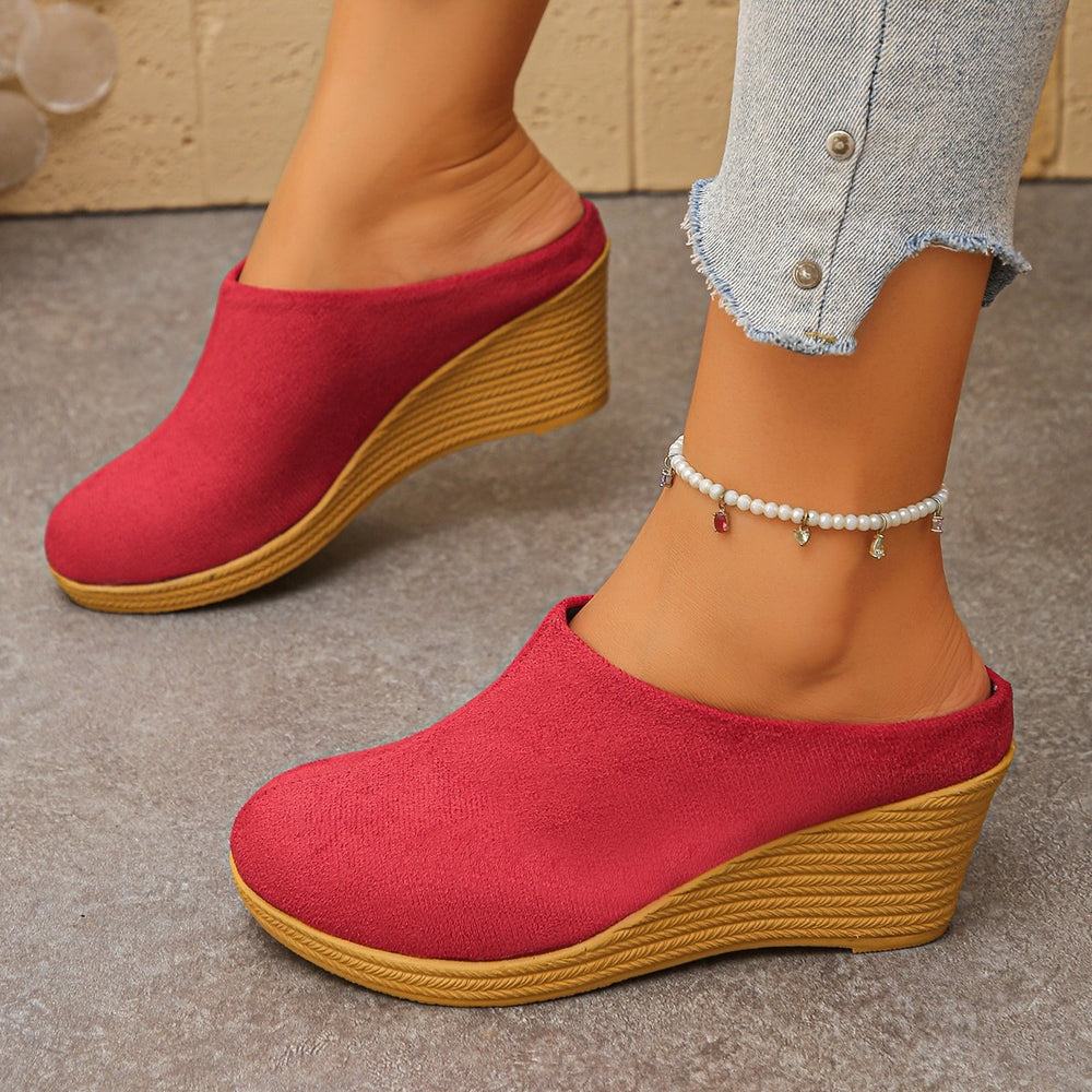 summer new arrival: plus size women's casual comfort slip-on wedge sandals - wholesale