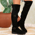 foreign trade  new large size boots thick heel round toe boots fashion autumn winter suede women's boots