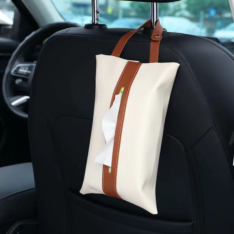 Premium high-value straps Car tissue box Home bathroom Restaurant leather pumping carton ins Universal bag