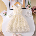 Girls' (toddler) dress, elegant party dress with 3d wavy stripes