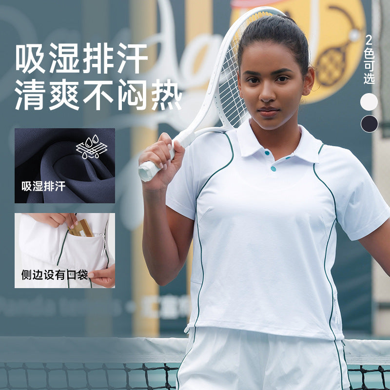 New women's casual quick-dry activewear: autumn sports running t-shirt, polo shirt, loose-fit training top
