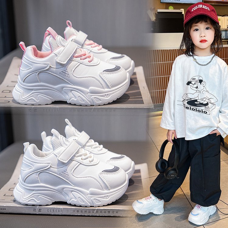 Children's dad shoes spring and autumn new breathable girls sports shoes Internet celebrity soft sole student version trendy boys running shoes