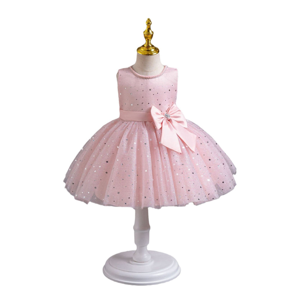 Wholesale newborn baby girl sequin butterfly wedding gown evening dress performance princess dress baby dress