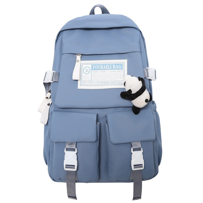 New travel backpack computer backpack casual solid color ultra-light junior high school students large-capacity schoolbag