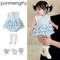 Baby clothes summer thin jumpsuit for small month-old baby girl full moon 100 days one year old tutu dress princess dress