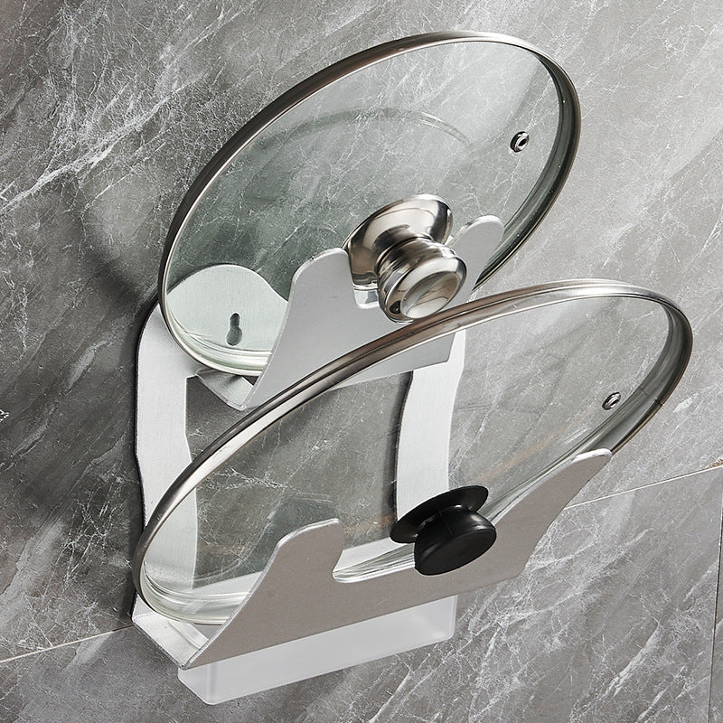 No punching space aluminum black lid rack multi-functional kitchen cutting board shelf storage rack wall hanging cutting board storage