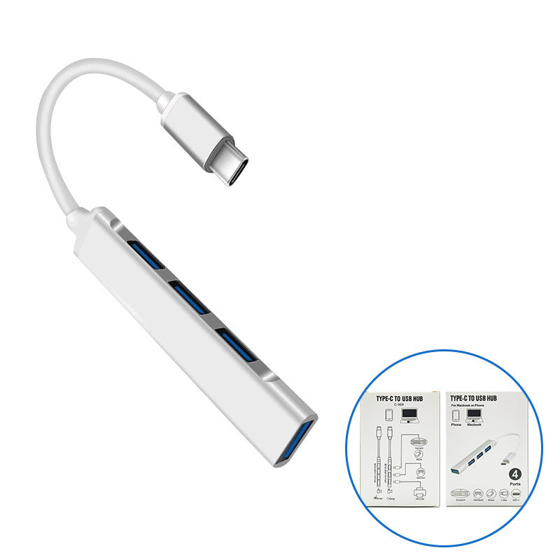 Type-c hub 4-in-1 expansion dock for computers and tablets - usb hub with high-speed data transfer for usb drives