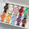 Women's fashion watch with leather strap - multiple strap colors, rose gold quartz watch - cross-border wholesale watch