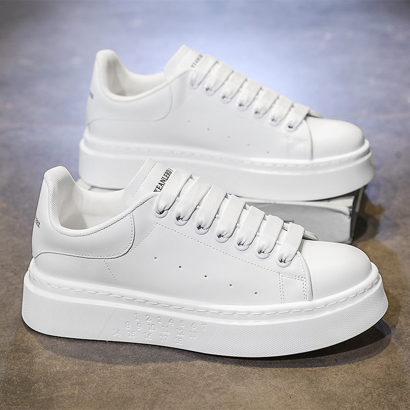 Mcqueen men's shoes: autumn niche design, versatile casual skate shoes, trendy brand, high-end athletic thick-soled white sneakers