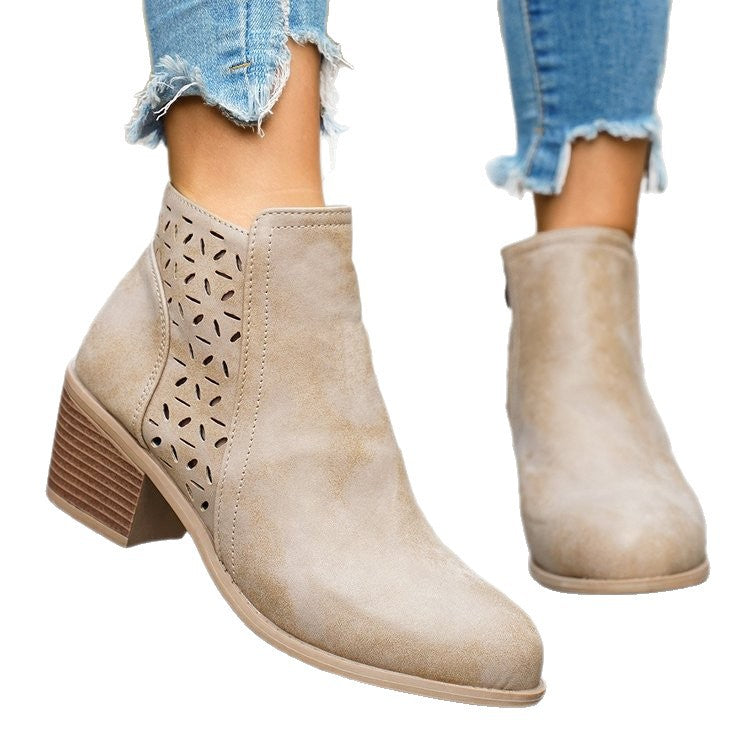 autumn new arrival: plus size chunky heel ankle boots for women, sizes 36-43. price difference: $0.67. available for  and  dropshipping