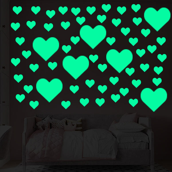 Creative luminous wall sticker love fluorescent wall sticker children's room bedroom living room background wall self-adhesive decorative sticker