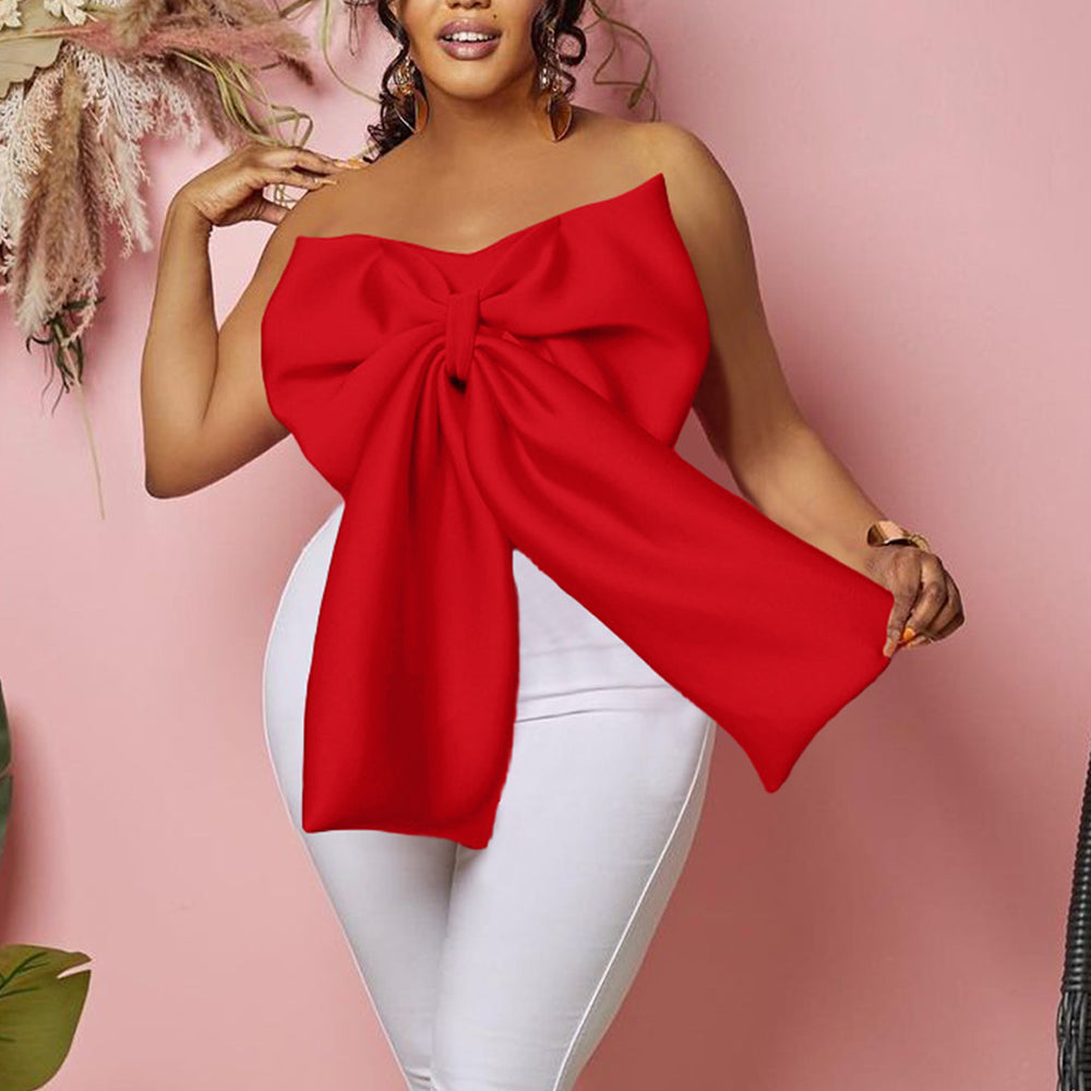 D335women tops european and american women's sexybows wrap chest african off shoulder easiest for match short tops shirt