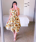 fashion cross-border   one-shoulder asymmetrical off-shoulder short-sleeve digital print dress