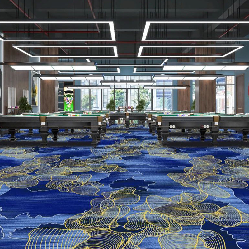 Custom billiard hall carpet - full coverage, printed design, large area, hotel & commercial billiard room nylon fire-retardant b1 carpet