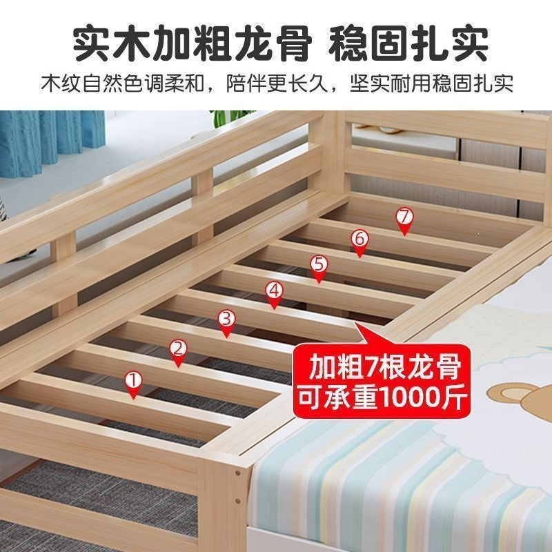 All solid wood patchwork bed kids bed solid wood crib thickened patchwork large bed kids patchwork bed available