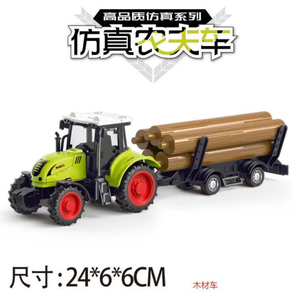 inertial simulation farmer truck tractor pastoral engineering vehicle wood transport vehicle model kids toys wholesale