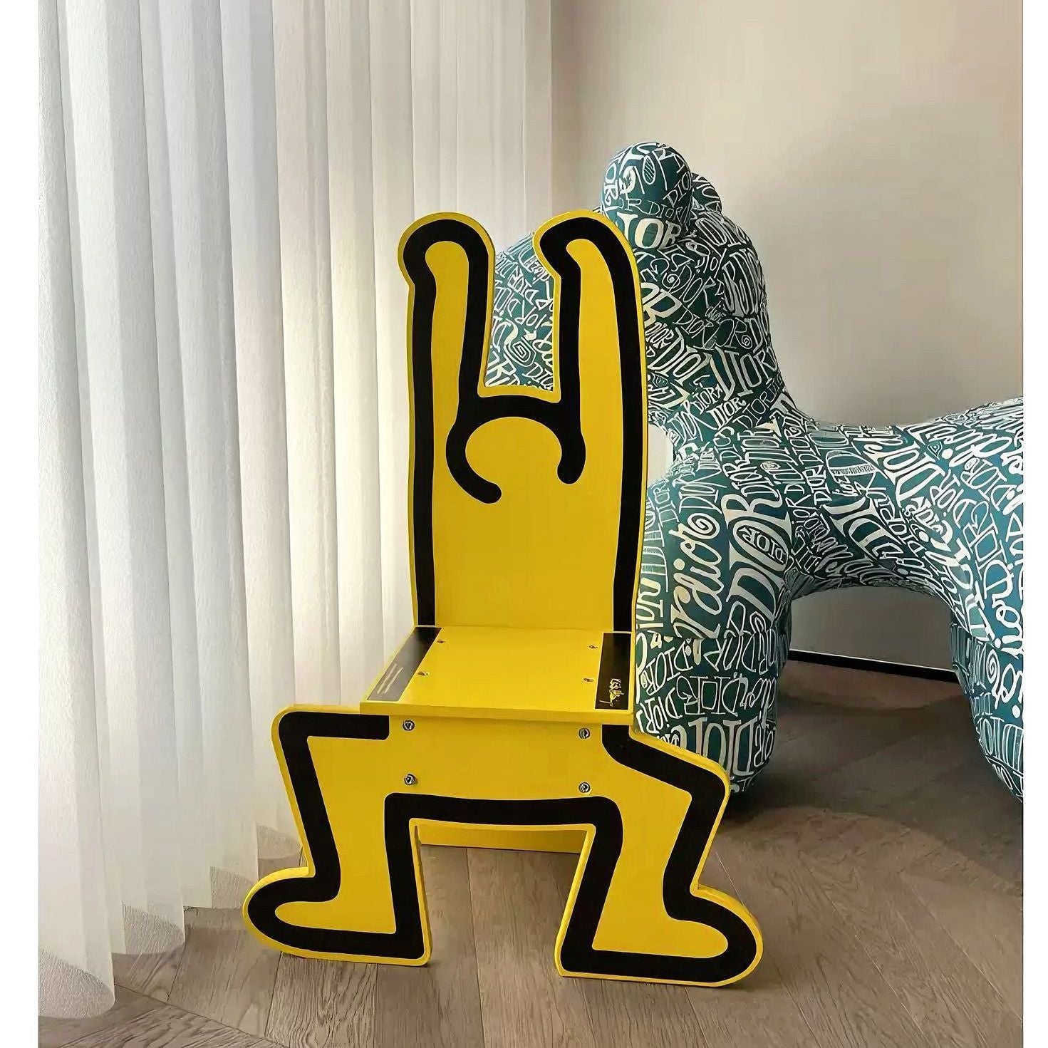 Art Fashion Chair Children's Back Chair Decorative Graffiti Art Chair Shaped Creative Stool