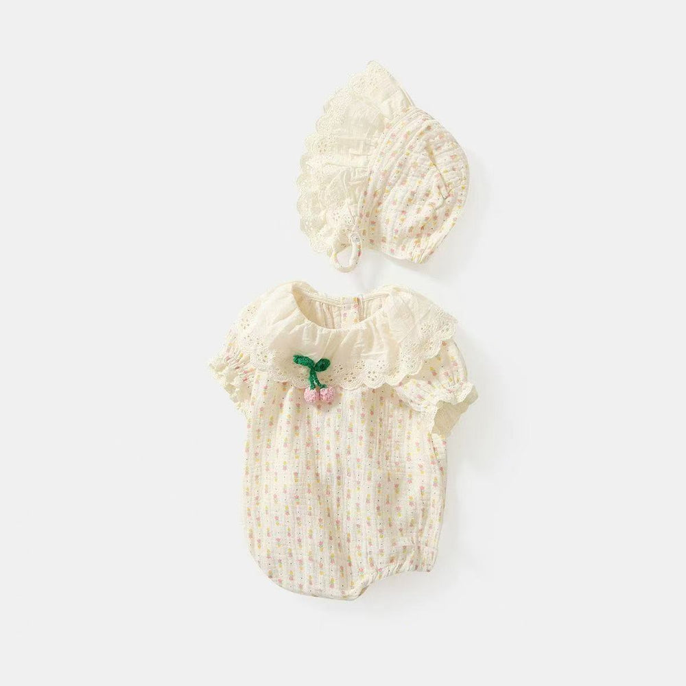 Princess summer lightweight bodysuit - stylish baby summer outfit, newborn clothes, baby romper, floral harem pants, trendy style