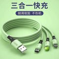 Liquid silicone 3-in-1 charging cable, 3a fast charge, usb cable for apple, huawei, and android devices