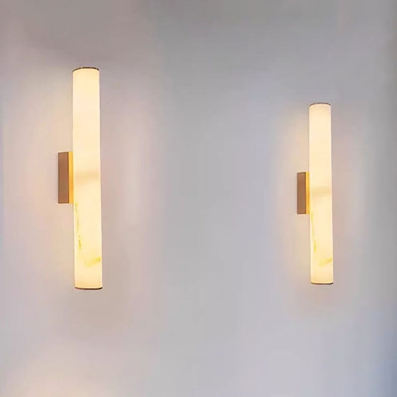 Modern casual marble round tube wall lamp hotel sales department corridor foyer accessible luxury bench decorative wall lamp custom size