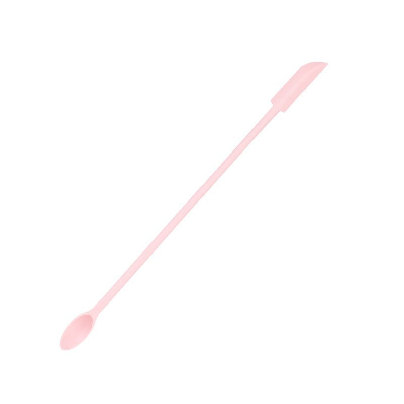 Double-ended mini silicone spatula spoon - dual-tip scraper for bread, jam, baking, and cosmetic bottle cleaning