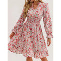 Shipped: new cross-border e-commerce floral patchwork long-sleeved dress for women, perfect for