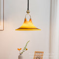 Vintage-style extendable spiral pendant glass chandelier - retro caramel stripe hand-crafted glass pendant light