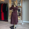 European and american cross-border women's fashion:  summer new arrival - elegant commute single-breasted lapel tie-waist shirt dress