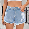 Ranking cross-border  foreign trade women's clothing new arrival   washed hot girl ripped denim shorts hot pants