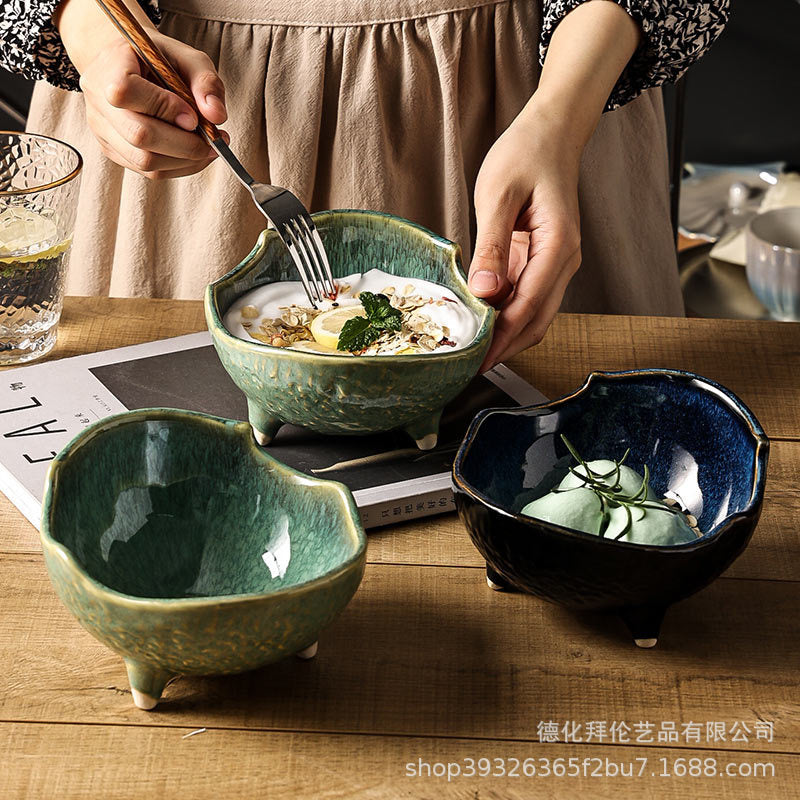 New arrival special-shaped bowl japanese style creative sashimi bowl ceramic stylish dessert bowl salad bowl for home side dish ceramic bowl