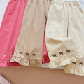 Girls' autumn  new fashion casual pants, korean style loose and stylish fresh printed wide-leg trousers for baby girls