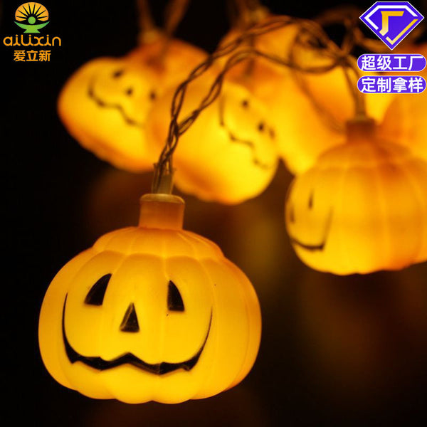 [Customized] LED Pumpkin Light String Halloween Party Light String Holiday Decoration Battery Box LED Pumpkin Light String