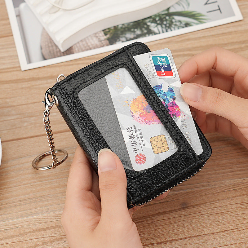 popular multi-color zipper credit card bag RFID wallet women's small card holder  organ card bag