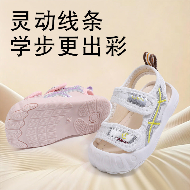 Summer kids' shoes: non-slip, soft-soled, lightweight, closed-toe, anti-kick, infant and toddler sandals for boys and girls, ages 1-3