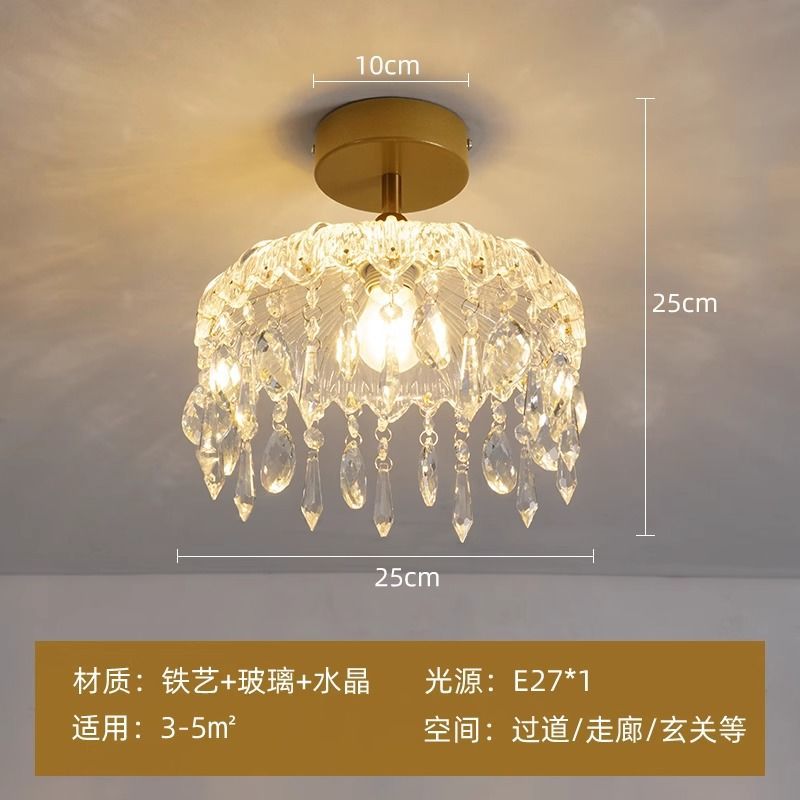 Luxury crystal entryway chandelier - french art style for hallway, corridor, balcony, and ambiance enhancement