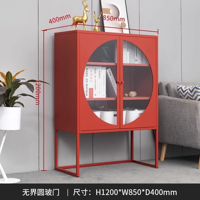 Iron sideboard storage wall storage iron cabinet kitchen living room wine cabinet modern casual tea storage drawer cabinet