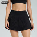 Fashion tennis skirt casual breathable pleated sports skirt for women fake two-piece quick-drying fashion tape high waist fitness skirt