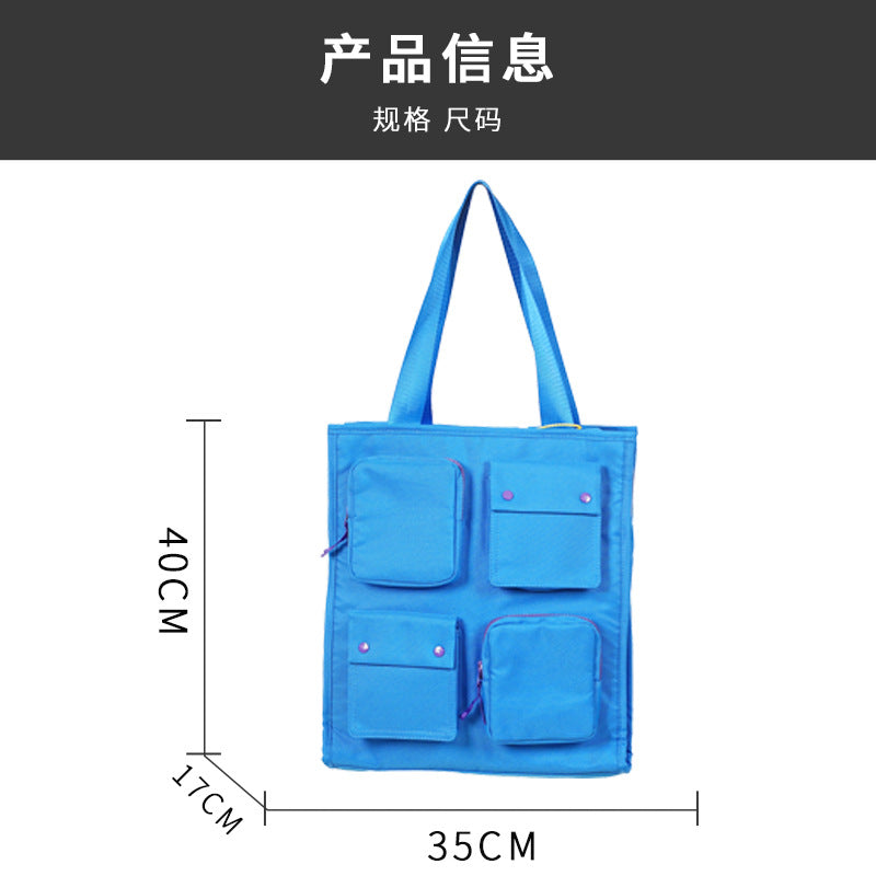 Handbag business document bag japanese style canvas a4 book bag multi-functional class large-capacity information tutoring bag