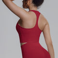 Naked-feel compression sports bra yoga top - quick-dry racerback workout tank with padded yoga bra