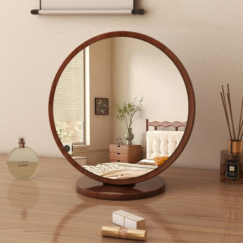 For homesolid wood cosmetic mirror women's bedroom dressing table mirror retro portable foldable large desktop desktop dressing mirror