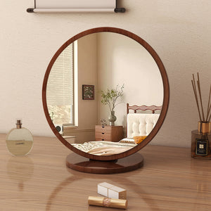 For homesolid wood cosmetic mirror women's bedroom dressing table mirror retro portable foldable large desktop desktop dressing mirror